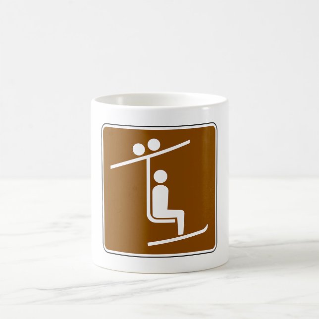 Ski Lift Symbol Rustic Winter Sports Icon Coffee Mug (Creator Uploaded)