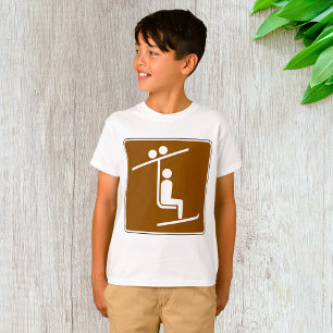 Ski Lift Symbol Rustic Winter Sports Icon T-Shirt