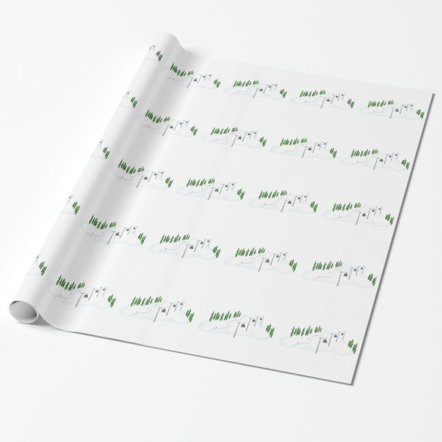 Ski Lift Wrapping Paper (Unrolled)