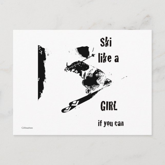 ski like a girl postcard (Front)