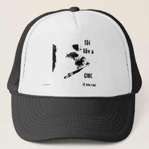 ski like a girl trucker hat