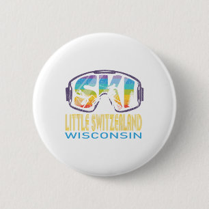 Ski Little Switzerland Wisconsin Skiing Vacation  6 Cm Round Badge