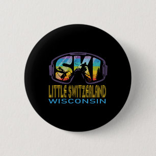 Ski Little Switzerland Wisconsin Skiing Vacation  6 Cm Round Badge