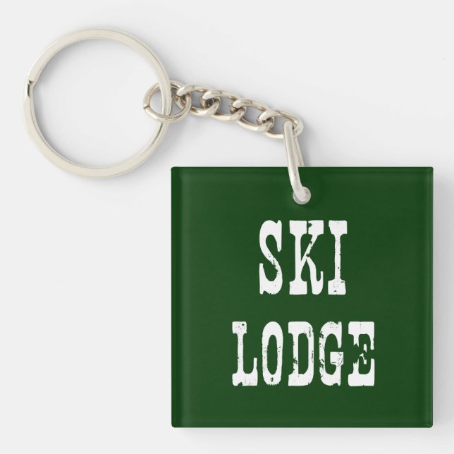 Ski Lodge Green Key Ring (Front)