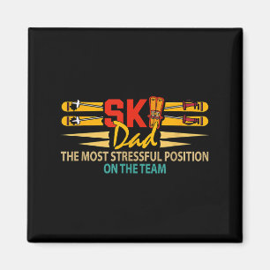 Ski lover dad most stressful position father's day magnet