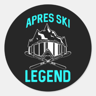 Ski Lover Funny Skier Apres Ski Legend Winter Skii Classic Round Sticker