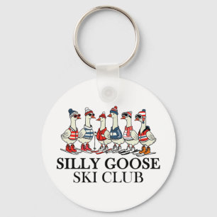 Ski lover silly goose ski club a gaggle of geese key ring