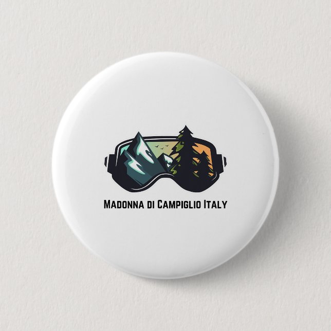 Ski Madonna Di Campiglio Italy Mountain Skiing T M 6 Cm Round Badge (Front)