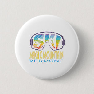 Ski Magic Mountain Vermont Skiing Vacation 6 Cm Round Badge