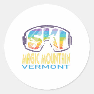 Ski Magic Mountain Vermont Skiing Vacation Classic Round Sticker