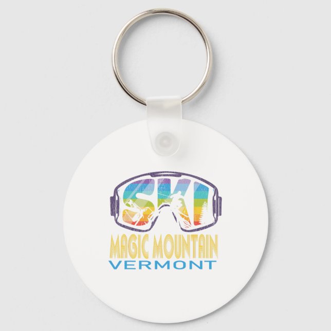 Ski Magic Mountain Vermont Skiing Vacation  Key Ring (Front)