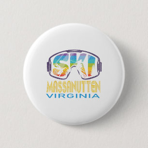 Ski Manutten Vermont Skiing Vacation  6 Cm Round Badge
