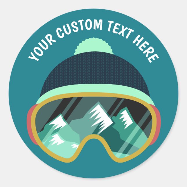Ski Mask custom text stickers (Front)