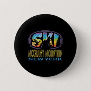 Ski Mccauley Mountain New York Skiing Vacation  6 Cm Round Badge