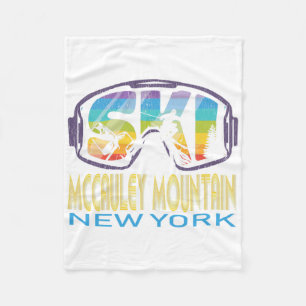 Ski Mccauley Mountain New York Skiing Vacation Fleece Blanket