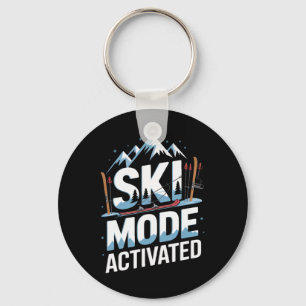 Ski Mode Activated Skiing Winter Mountain Trip Key Ring