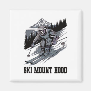 Ski Monster Racing Down Mount Hood Oregon Wow Fun Magnet