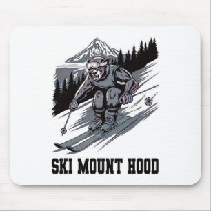 Ski Monster Racing Down Mount Hood Oregon Wow Fun Mouse Pad