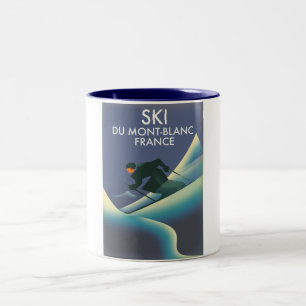 Ski Mont Blanc France Two-Tone Coffee Mug