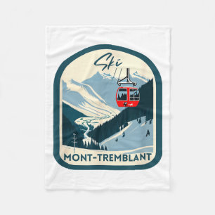 Ski mont-tremblant retro vintage style fleece blanket