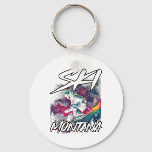 Ski Montana Downhill Skiing Adventure Montana Usa Key Ring