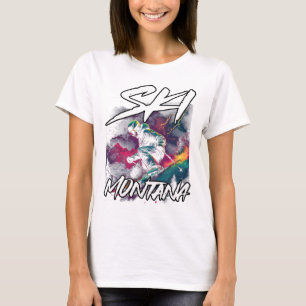 Ski Montana Downhill Skiing Adventure Montana Usa T-Shirt