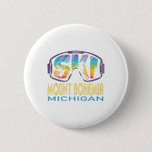 Ski Mount Bohemia Michigan Skiing Vacation  6 Cm Round Badge