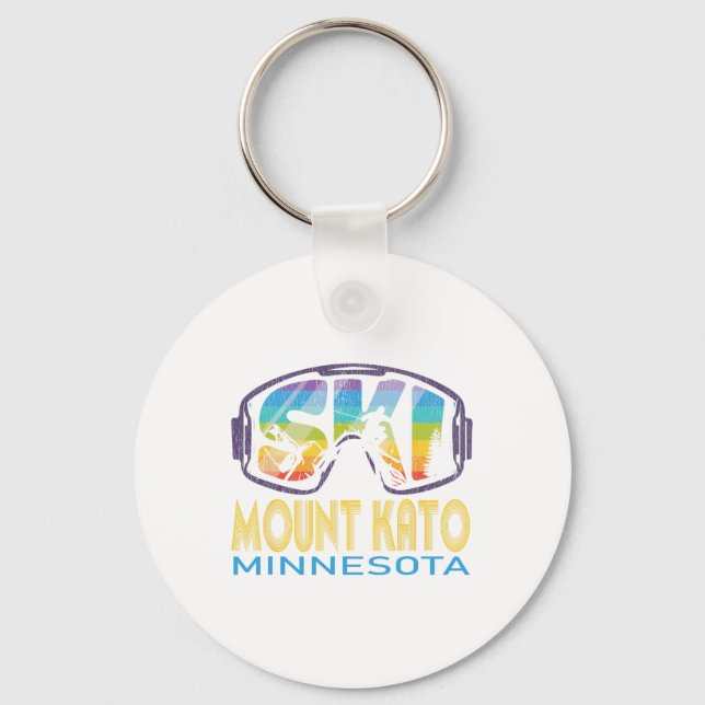 Ski Mount Kato Minnesota Skiing Vacation  Key Ring (Front)