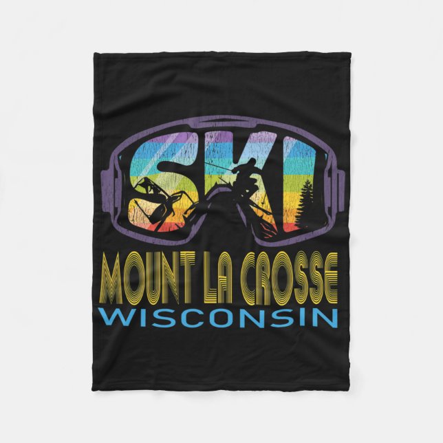Ski Mount La Crosse Wisconsin Skiing Vacation  Fleece Blanket (Front)