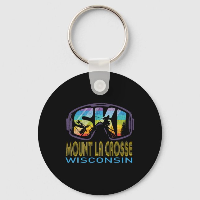 Ski Mount La Crosse Wisconsin Skiing Vacation  Key Ring (Front)
