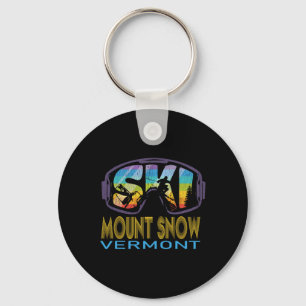 Ski Mount Snow Vermont Skiing Vacation Key Ring