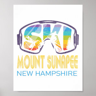 Ski Mount Sunapee New Hampshire Skiing Vacation Poster