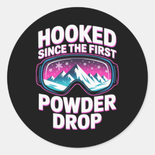 Ski Mountain For Men And Women. Powder Skiing _12 Classic Round Sticker