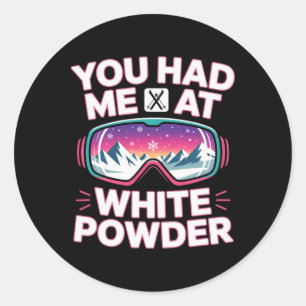 Ski Mountain For Men And Women. Powder Skiing _7 Classic Round Sticker