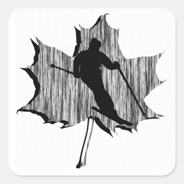 SKI MOUNTAIN REFLECTION SQUARE STICKER (Front)