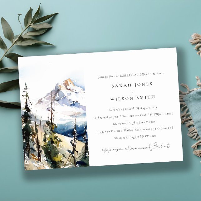 Ski Mountain Telluride Colorado Rehearsal Dinner Invitation (Creator Uploaded)