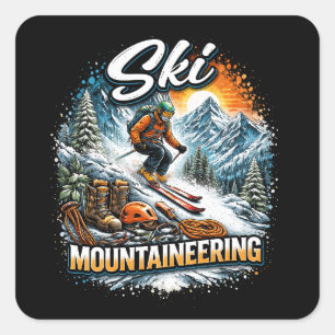 Ski Mountaineering Square Sticker
