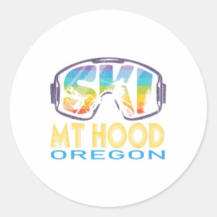 Ski Mt Hood Oregon Skiing Vacation  Classic Round Sticker