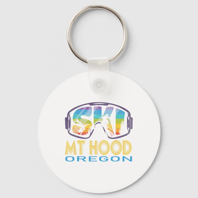 Ski Mt Hood Oregon Skiing Vacation  Key Ring (Front)