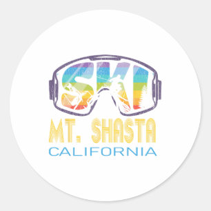 Ski Mt Shasta California Skiing Vacation  Classic Round Sticker