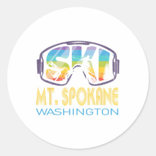 Ski Mt Spokane Washington Skiing Vacation Classic Round Sticker