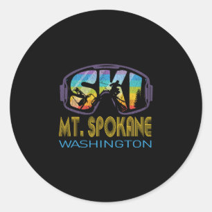 Ski Mt Spokane Washington Skiing Vacation  Classic Round Sticker