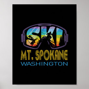 Ski Mt Spokane Washington Skiing Vacation Poster