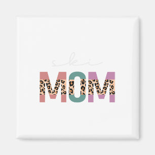 Ski Mum Funny Skiier Gift Ski Skier Skiing Mum Leo Magnet