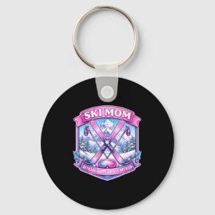 Ski mum slope safety officer mother's day skier mu key ring