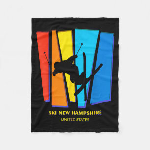 Ski new hampshire united states ski skiing skier fleece blanket
