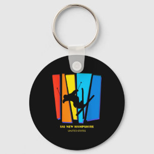 Ski new hampshire united states ski skiing skier key ring