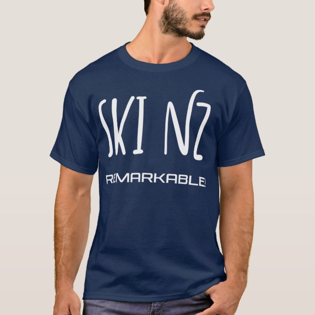 Ski New Zealand  the Remarkables Queenstown Text T-Shirt (Front)