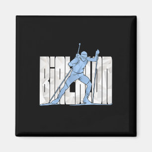 Ski Nordic Snow Winter Sports Skiing Biathlon Athl Magnet