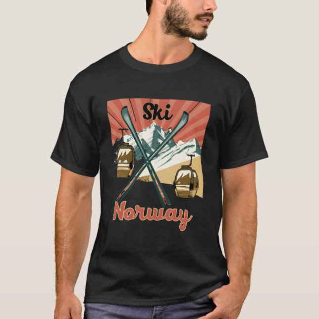 Ski Norway Norwegian Skiing T-Shirt (Front)